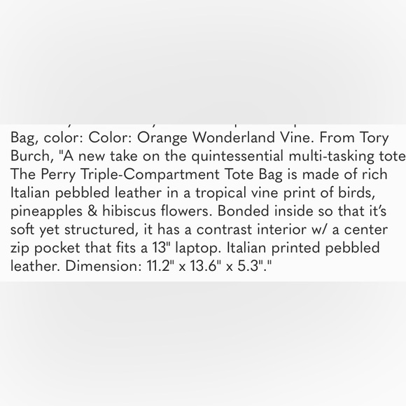 GORGEOUS TORY BURCH printed triple compartment Perry Tote - Picture 12 of 12